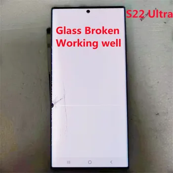 Glas Gebrochen, gut Arbeiten Original Für Samsung Galaxy S22 Ultra S908 S908B S908U LCD S22Ultra Display Touch Screen Ersatz