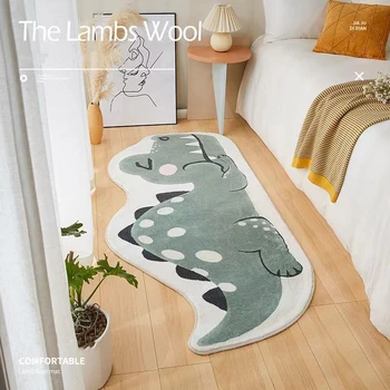 Ins Cartoon Teppich Nordic Schlafzimmer Nachttisch Teppich Cute Dinosaurier Weiche Boden Matte Sofa Side Teppich Bad Nicht-slip Fußmatte Home Decor