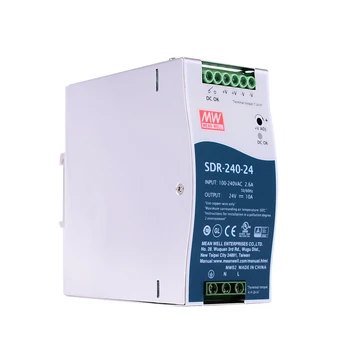 Original Mean Well SDR-240-24 meanwell DC 24V 10A 240W Single Output Industrie DIN Rail mit PFC Funktion Power Versorgung