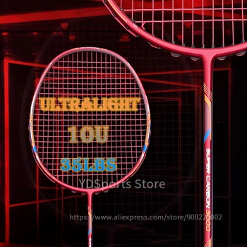 Leichteste 10U G5 100% Carbon Faser Badminton Schläger String Max Spannung 35LBS Professional Für Erwachsene Schläger Sport Mit Taschen
