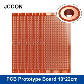 10Pcs PCB Prototyp Board 10x22 cm Lochrasterplatine Circuit Universal DIY-Matrix einreihige Kontinuierliche Loch Löten Platte