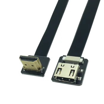 FPV HDMI-kompatible Männlich zu Weiblich 90 Grad UP Abgewinkelt FPC Band Flache Verlängerung Kabel Pitch 20pin Stecker Stecker