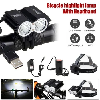 8000 Lumen LED Fahrrad Licht 4 Modi USB Lade Vorne Fahrrad LENKER Lampe 2 in 1 Radfahren Scheinwerfer MTB Nacht Reiten Licht