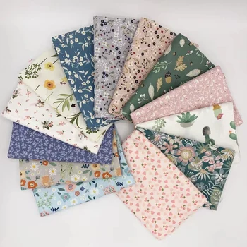Baumwolle Stoff Floral Gedruckt Twill Tuch DIY Handgemachte Nähen Quilt Abdeckung Blatt