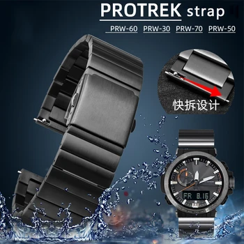 Stainless Steel Watch Strap 23mm Für Casio PRW-30 PRW-50 PRW-60 PRW-70 Armband Strap PROTREK Sport Armband