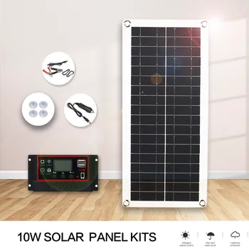 10W Solar-Akku Kit USB Ladestation Controller Tragbare Wasserdichte Notfall-Batterie im Freien Camping Solar Power Aufladen Bank