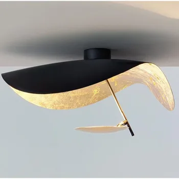 Nordic Designer Lotus Blatt Decke Lampe Eisen Schwarz Eisen Hängen Lichter für Wohnzimmer Schlafzimmer Dekoration Hängen Decke Licht