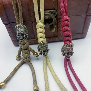 Paracord Perlen Für Schmuck Machen Lieferungen Messing Tribal Chief Pharao Schädel Spacer Perlen DIY Armbänder Zubehör Geschenke