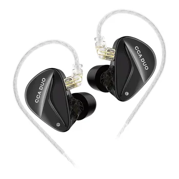 CCA DUO Metall Verdrahtete Kopfhörer In Ohr Monitor Ohrhörer HiFi Bass Kopfhörer High-performance dual - dynamic-Headset