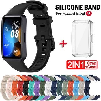 Strap &Fall für Huawei Band 8 Silikon Armband Armband Schutzhülle Abdeckung für Huawei Band8 Handgelenk Farbe TPU Correa