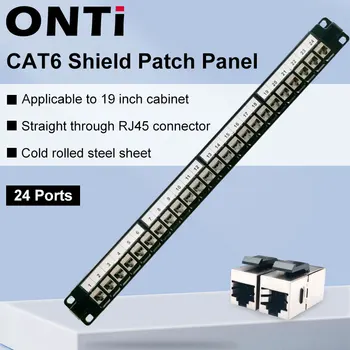 ONTi 24-Port-1HE-CAT6-RJ45-Geschirmt-Through Coupler Patch Panel, Keystone Jack 19