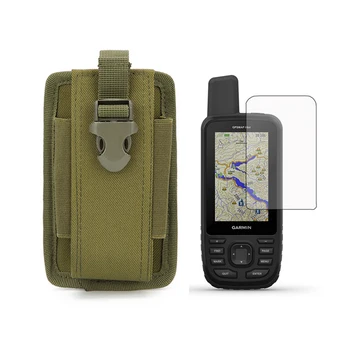 Outdoor Tragbare Militärische Taktische Tasche Fall + Screen Protector für Wandern GPS Garmin GPSMAP 66I 66SR 66ST 66 66S 66SX