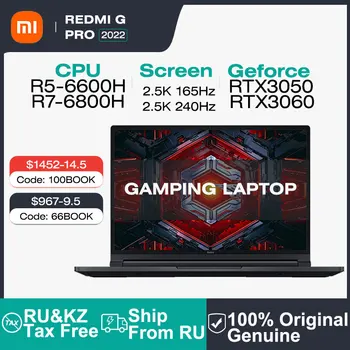 2022 Xiaomi Redmi G Pro Gaming Laptop 16 Zoll 240Hz-LCD-Bildschirm Computer RTX3060 AMD Ryzen7 R7 6800H 16GB DDR5 512 GB SSD Notebook