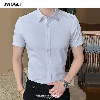 40 kg-125 kg Sommer Neue T-Shirts Casual Mode Baumwolle Kurzarm Slim Fit Männer Sozialen Bluse Button Down White Dress Shirt 6XL 8XL