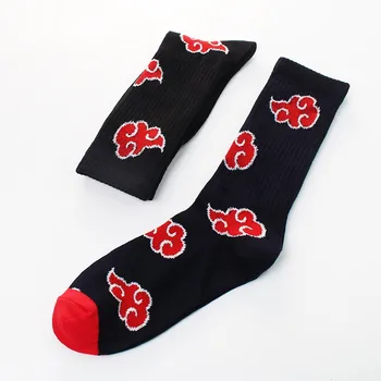 Anime Akatsuki Socken Baumwolle Red Fire Cloud Cosplay Hohe-Qualität Strümpfen Geschenk Party Im Freien