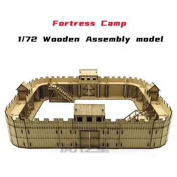 1/72 Festung Gebäude Montiert Modell Legion Camp-Holz DIY Szene Dekorationen, Handgemachte Geschenke