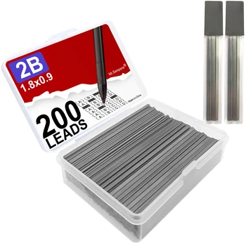 200Pcs/Box Flat Lead 2B 1,8 mm Halter Stift Mechanische Bleistift für Entwurf Zeichnung Kunst Skizzieren Kalligraphie-Kennzeichnung Führen School