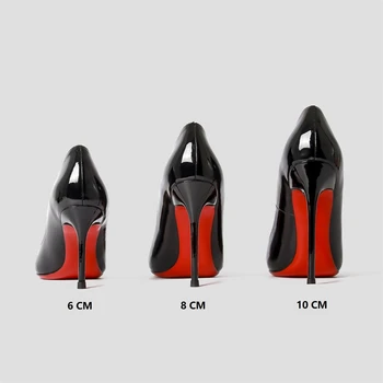 Sterne Stil Luxus Schuhe Für Frauen Rot Glänzend Unten Pumpen Marke Große Größe Hohe Ferse Schuhe Sexy Party Spitz-Toe-Hochzeits-Schuhe