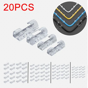 20PCS Kabel Clips Organizer Drop Draht Halter Kabel Management Self-Adhesive Cable Manager USB Daten Linie Fixed Clamp Wire Winder