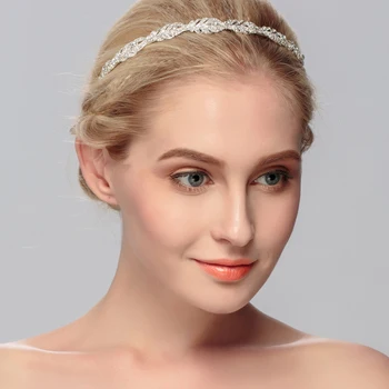 Frauen Kristall Strass Haarband Blume Blatt Muster Tiara Elegante Hochzeit Schmuck Haar Zubehör Braut Tiaras