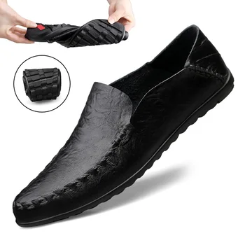 DEKABR Echtem Leder Männer Schuhe Luxus Marke Formale Lässig Herren Loafer Mokassins Weiche Atmungsaktive Slip-on-Walking Boots - - Schuhe