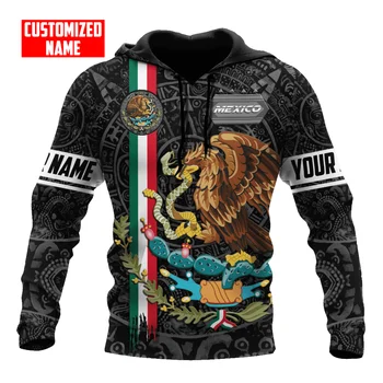 Mexiko Nationalen Flagge Drucken Sweatshirts Für Männer Mode 3D Adler Muster Übergroßen Hoodie Hip Hop Trend Harajuku Streetwear Tops