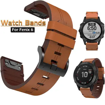 22mm Leder Armband Armband für Garmin Fenix 6 /6Pro/5/5Plus/Instinct Smart Uhr Band Quick Release für Forerunner 935 945