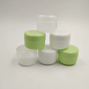50 Pcs /Sets 10g Reise Gesicht Creme Lotion Kosmetische Container Tragbare Weiß Klare Nachfüllbar Kunststoff Leere Make-up Jar Topf