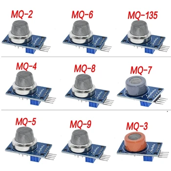 9PCS/1Lot Gas Erkennung Sensor Modul MQ-2 MQ-3 MQ-4 MQ-5 MQ-6 MQ-7 MQ-8 MQ-9 MQ-135 Sensor Modul Gas Sensor Starter Kit