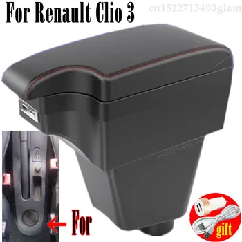 Für Renault Clio 3 Captur Armlehne box zentralen Speicher Inhalt box mit USB-Schnittstelle
