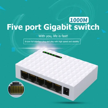 5-Port Desktop Gigabit-Netzwerk-Switch 10/100 / 1000Mbps-Ethernet-Switch Adapter-Schnelle RJ45 Ethernet Switcher LAN-Switching-Hub
