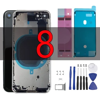 OEM Glas Gehäuse für iPhone 8 Gehäuse Hinten Batterie Abdeckung Fall für iPhone 8 Middle Frame Replacement-W/ Anti-Staub-Mesh