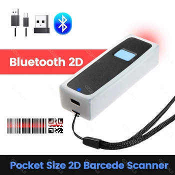 KMZONE Mini Pocket Barcode Scanner USB Wired Bluetooth 2,4 G Wireless 1D 2D QR PDF417 Bar code für iPad iPhone Android Tabletten PC