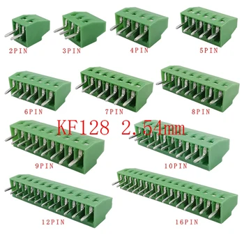 100Pcs KF-128 2,54 mm 2P/3P/4P/5P/6P/7P/8P/9P/10P/12P/16P Mini PCB Schraube Terminal Blöcke Stecker für Drähte KF128-2.54