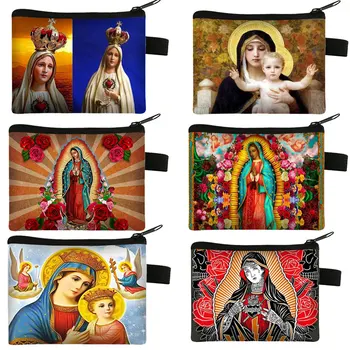 Heilige Maria, Ölgemälde, Münze Tasche, Unsere Dame Von Guadalupe Jungfrau Maria-Münzen-Geldbeutel-Frauen-Katholischen Mexiko Brieftaschen Ohrhörer Geld Tasche