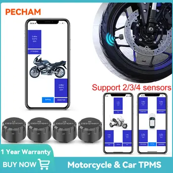 Motorrad TPMS Bluetooth Reifendruck Sensoren Reifen Druck Überwachung System Externe Sensor Android/IOS Auto Roller Autobike