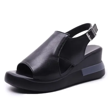 Neue Sommer Frauen Sandalen Mode Open Toe Plus Größe Elegante Sandalen Frau Keil Schnallen-Weiblich-Frauen-Orthopädische Sandale Schuhe