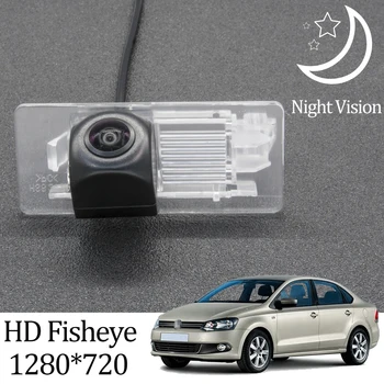 Owtosin HD 1280*720 Fisheye Rückansicht Kamera Für Volkswagen VW Polo Limousine Auto Fahrzeug Reverse Backdup Parkplatz Zubehör