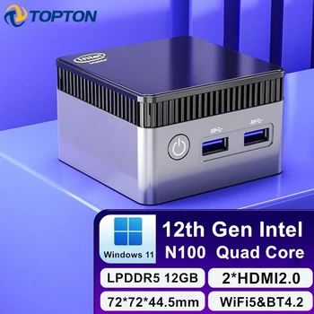 12th Gen Tasche Mini PC Alder Lake N100 Quad-Core-12 GB DDR5 4800MHz Max 2T SSD Windows 11 Gaming Computer 2x4K HTPC WiFi5 BT4.2