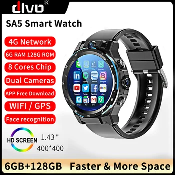 2023 Smartwatch 6G RAM 128G ROM 8 Core 4G WIFi GPS Sport Fitness Armband Dual-Kamera, Nano-SIM-NEUE Smart Uhren für Mann Frauen