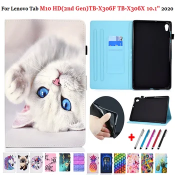 Für Lenovo Tab M10 HD Gen 2-TB-X306X TB-X306F Funda Für Lenovo Tab M10 HD 2. Gen Fall Katze Welpen Kinder Wallet Cover Tablet Coque