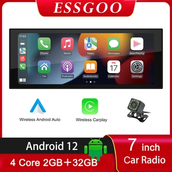 ESSGOO Android Auto Radio 1 Din Apple Carplay GPS Navigation, Wi-Fi MP5 Player Spiegel Link Autoradio Auto Bluetooth Autoradio