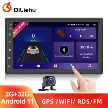 OiLiehu 2Din Android 7/9/10 Zoll Auto Radio Universal GPS WIFI Multimedia Player Für Nissan Toyota Kia 1024*600