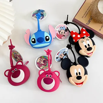 Disney Nette Mickey Maus Lotso Silica Gel Coin Purse Cartoon Anime Lilo Stich Mini Brieftasche Tragbare Anhänger Keychain Geld Tasche
