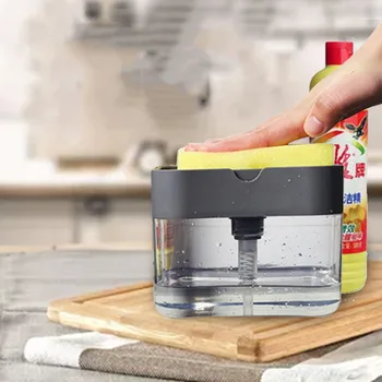 Automatische Seife Dispenser Flasche Für Flüssige Seife, Kitchen Sponge Soap Dispenser Ditchen Schwamm-Spender, Manuelle Seife Spender