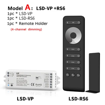 4 Kanal LED-Dimmer 12V 24V 2,4 G RF Wireless Remote Control VP RS6 PWM 12-volt-Dimer-Schalter für Einzelne Farbe Licht Streifen