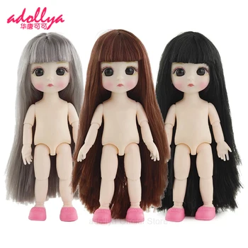 Adollya 16cm BJD Puppe Nude Body Ball Jointed Swivel Puppe 3D Augen 13 Bewegliche Gelenke Körper-Make-up Prinzessin 1/12 BJD Puppen