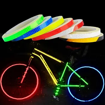 1cmx8m Fahrrad Aufkleber Reflektierende Band Fluorescent MTB Fahrrad Streifen Radfahren Bänder für Fahrrad Motorrad Roller Helm