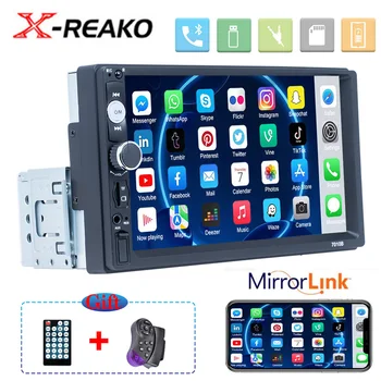 X-REAKO 1 Din 7 Zoll Auto Radio MP5 Player Touch Screen Multimedia with Knob USB Bluetooth FM Spiegel Link Universal Autoradio