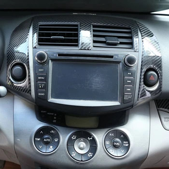 Auto Carbon Fiber Center Control Panel Warnung Licht Schalter Klimaanlage Vent Abdeckung Rahmen Trim Für Toyota Rav4 RAV 4 2006 - 2012